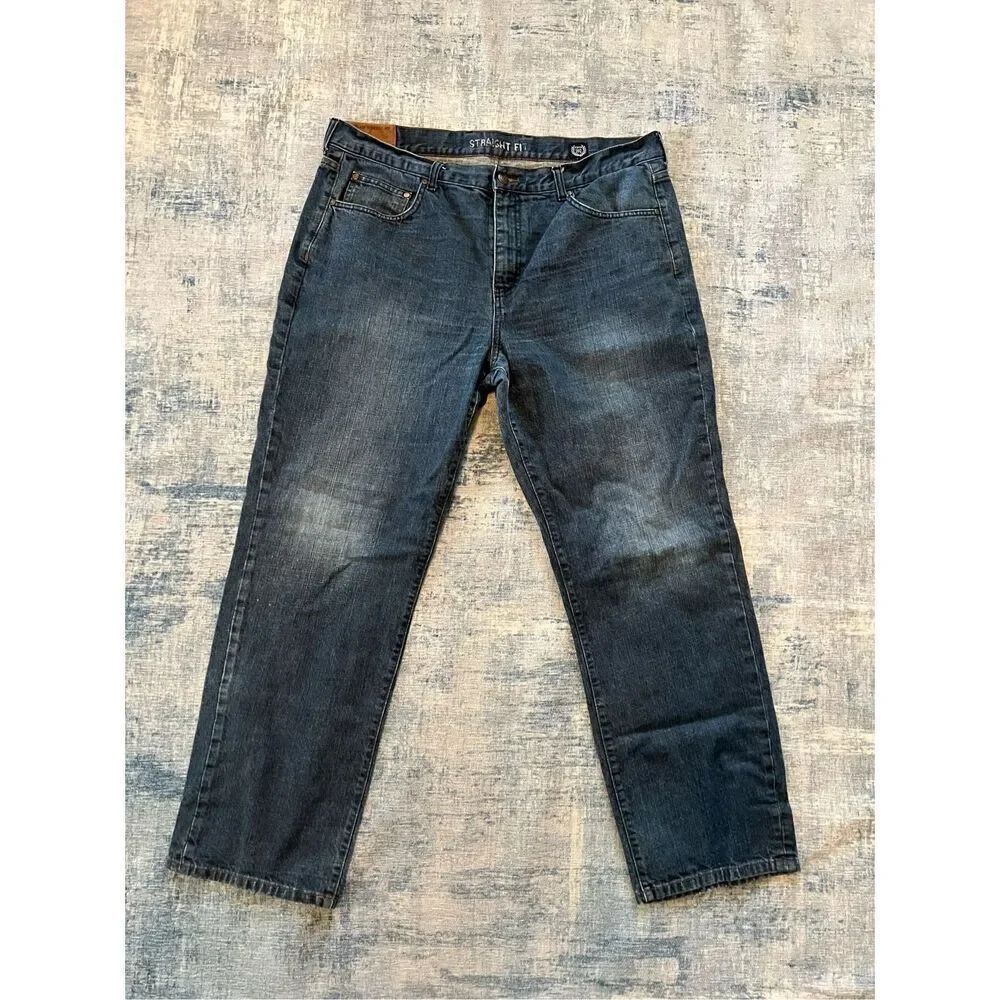 Chaps Straight Leg Denim Blue Jeans Size 38 x 30